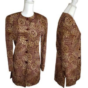 Patrick Collection Gold Burgandy Blazer sz P